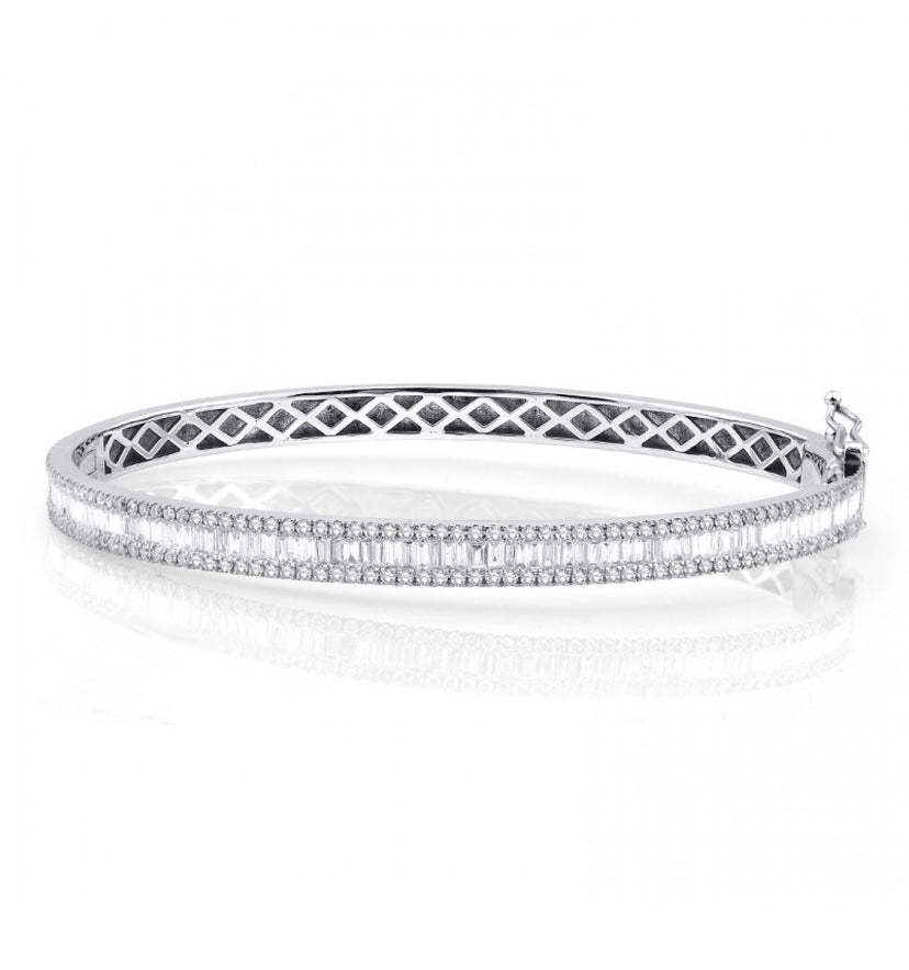 1.74 ct Диамантена гривна от бяло злато